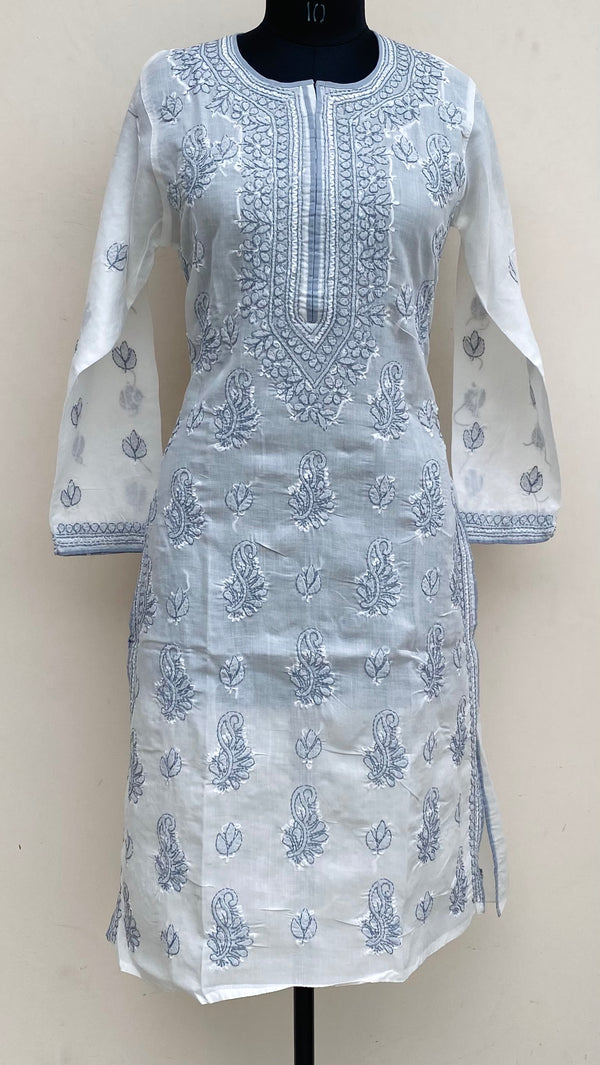 Lucknowi Chikankari Kurti White Cotton