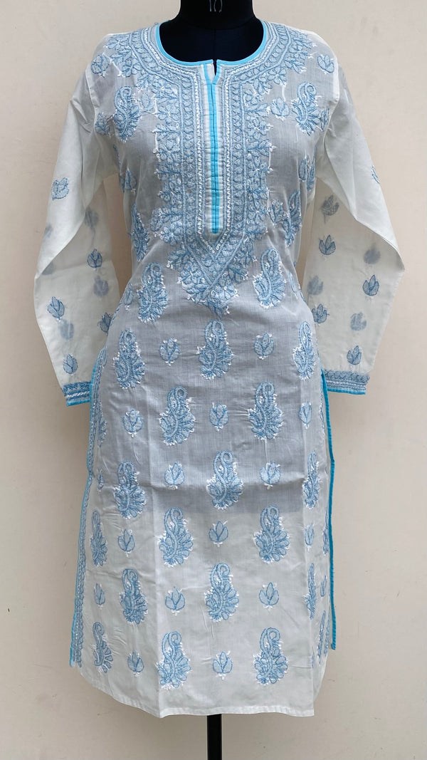 Lucknowi Chikankari Kurti White Cotton