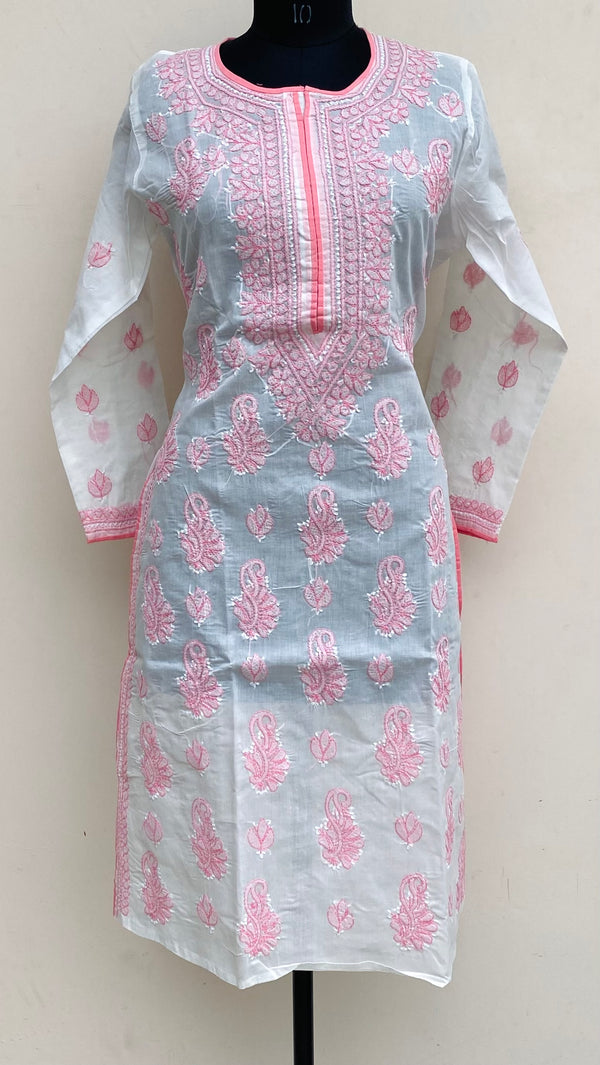 Lucknowi Chikankari Kurti White Cotton