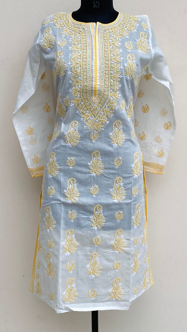 Lucknowi Chikankari Kurti White Cotton