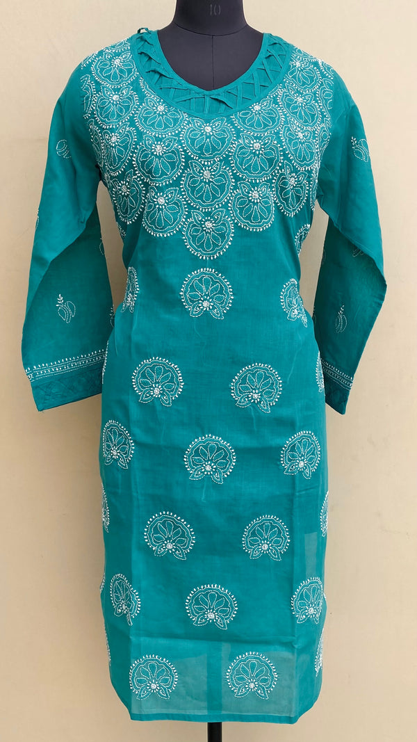 Lucknowi Chikankari Kurti Blue Cotton