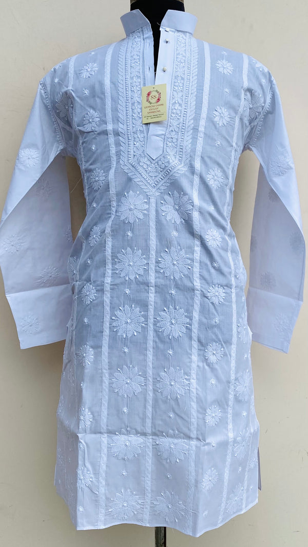 Lucknowi Chikankari Men’s Kurta White Cotton