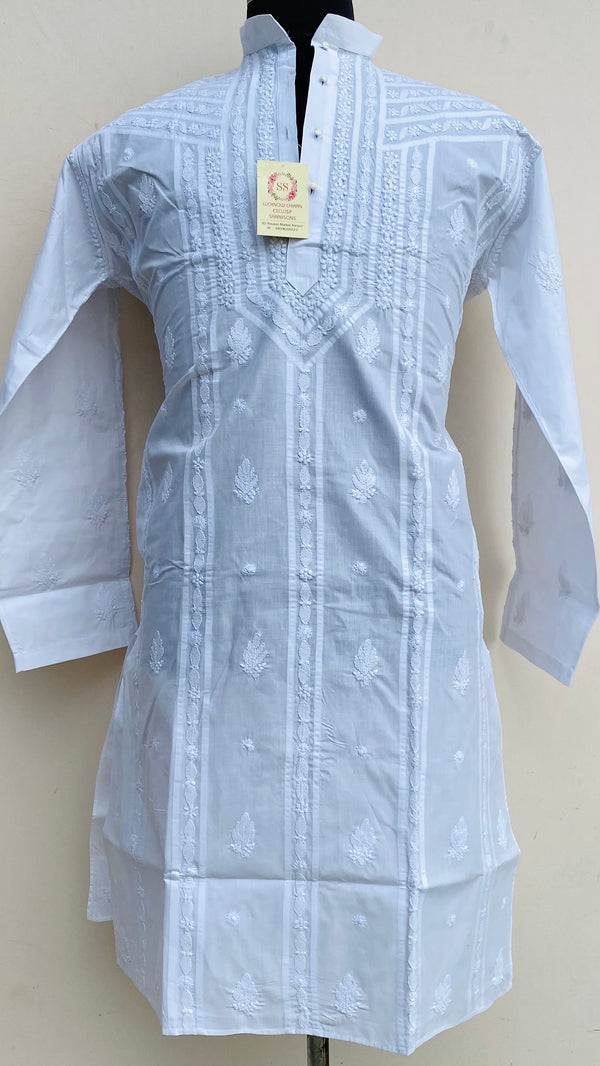 Lucknowi Chikankari Men’s Kurta White Cotton