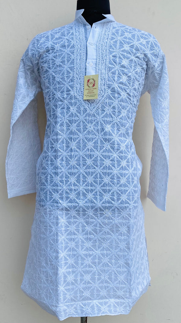 Lucknowi Chikankari Men’s Kurta White Cotton