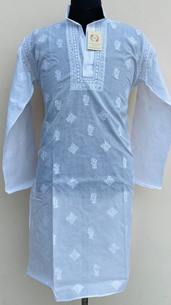 Lucknowi Chikankari Men’s Kurta White Cotton