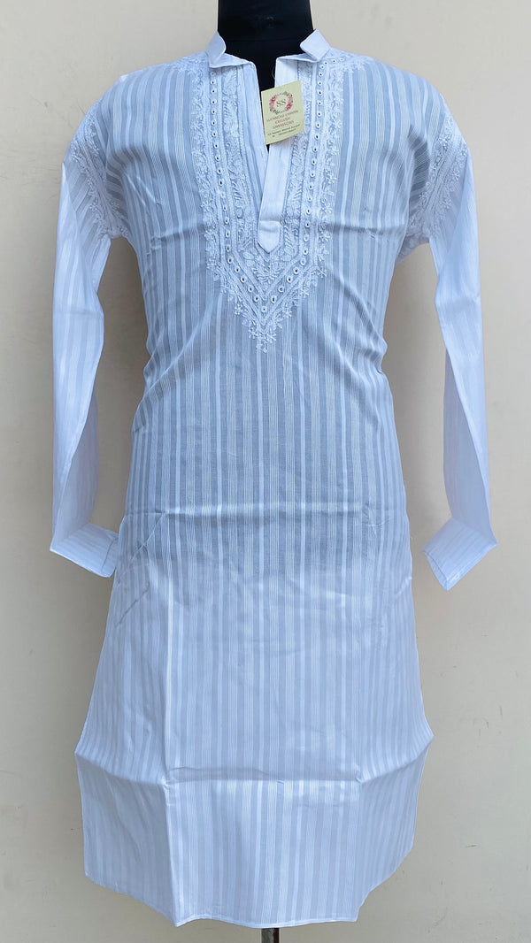 Lucknowi Chikankari Men’s Kurta White Cotton
