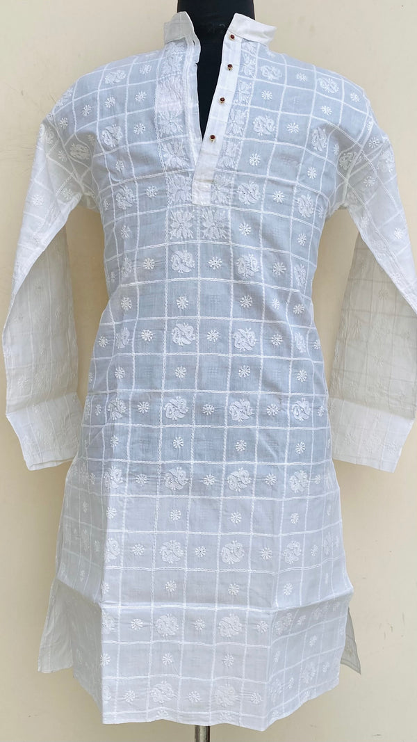 Lucknowi Chikankari Men’s Kurta White Cotton