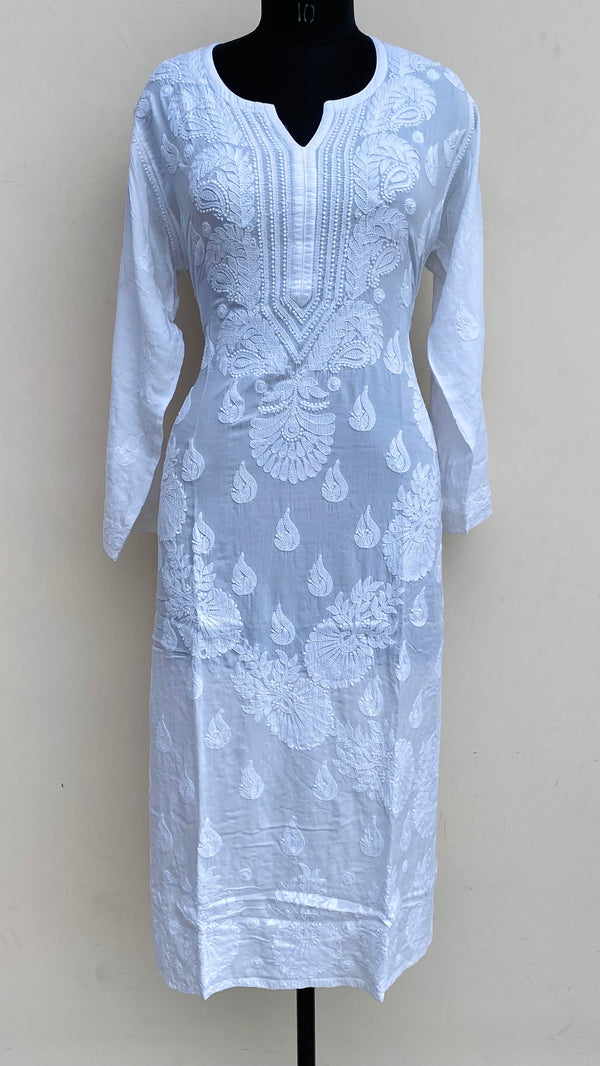Lucknowi Chikankari Kurti White Muslin Cotton