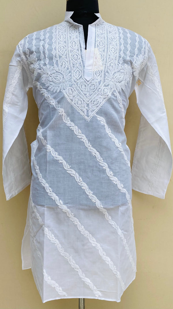 Lucknowi Chikankari Men’s Kurta White Cotton