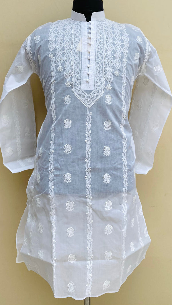 Lucknowi Chikankari Men’s Kurta White Cotton