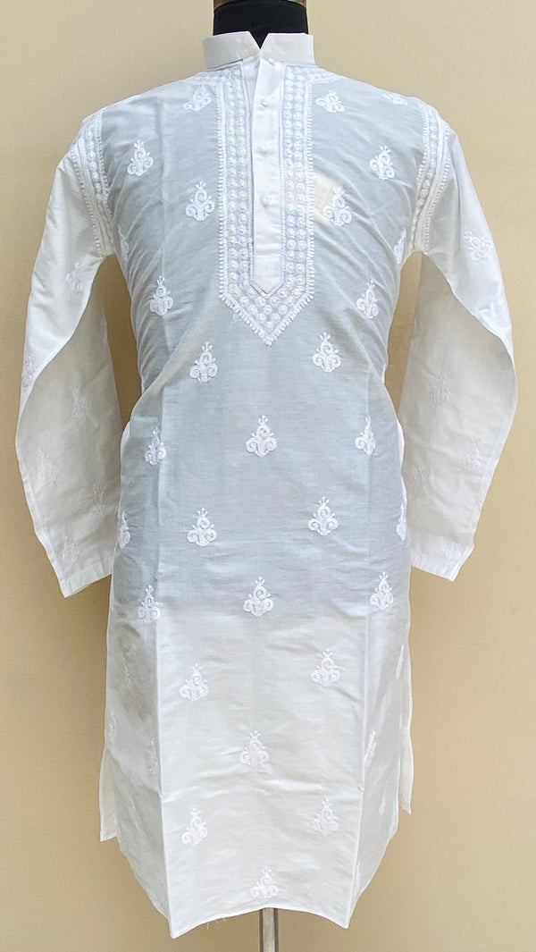 Lucknowi Chikankari Men’s Kurta White Cotton