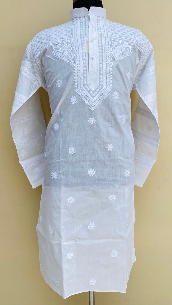 Lucknowi Chikankari Men’s Kurta White Cotton