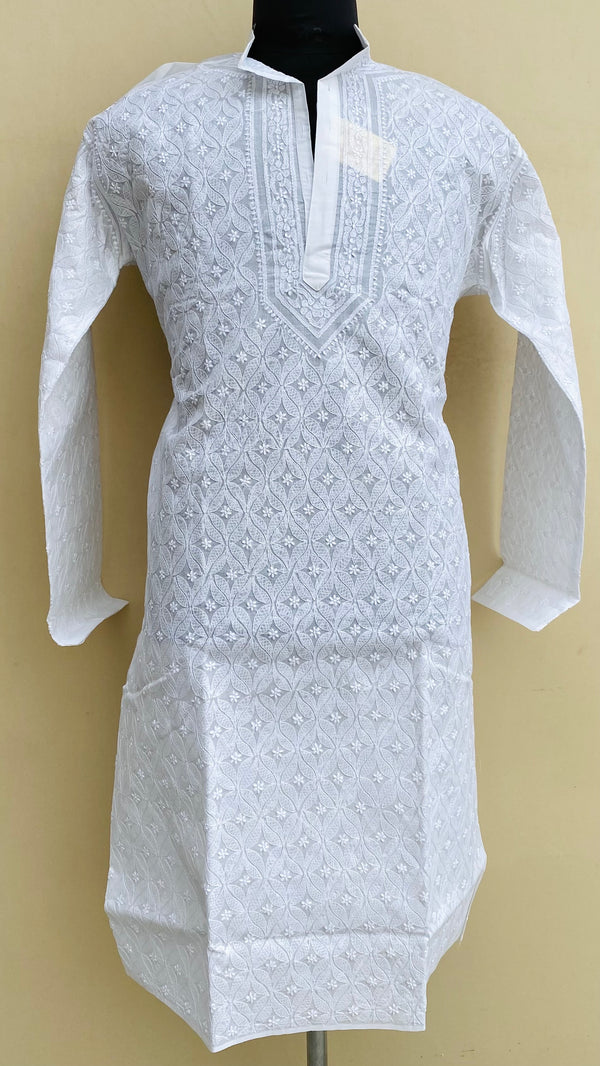 Lucknowi Chikankari Men’s Kurta White Cotton