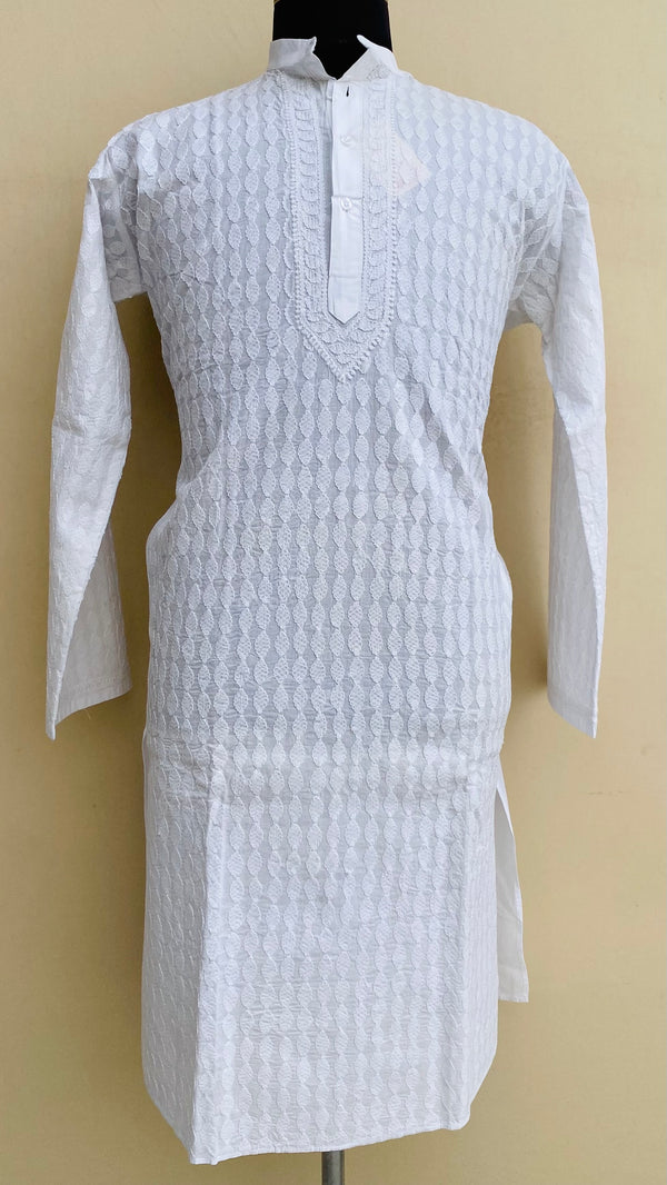 Lucknowi Chikankari Men’s Kurta White Cotton