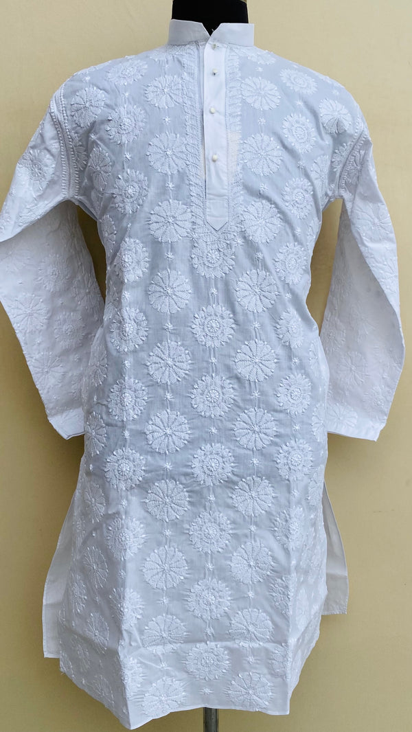 Lucknowi Chikankari Men’s Kurta White Cotton