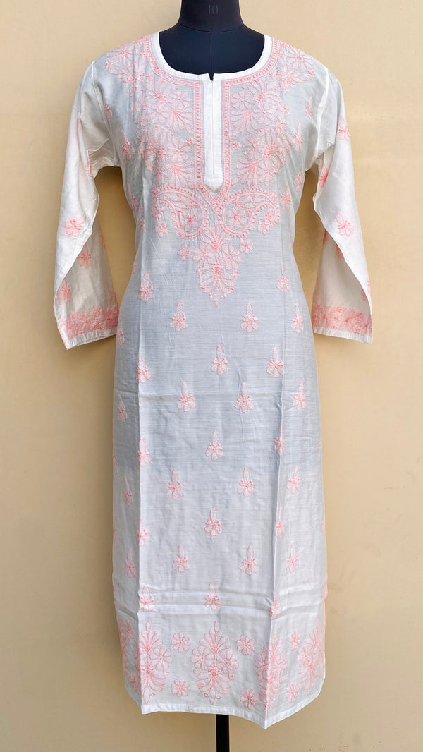 Lucknowi Chikankari Kurti White Muslin Cotton