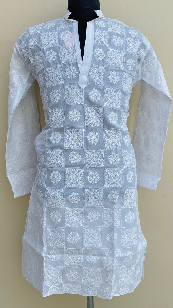 Lucknowi Chikankari Men’s Kurta White Cotton