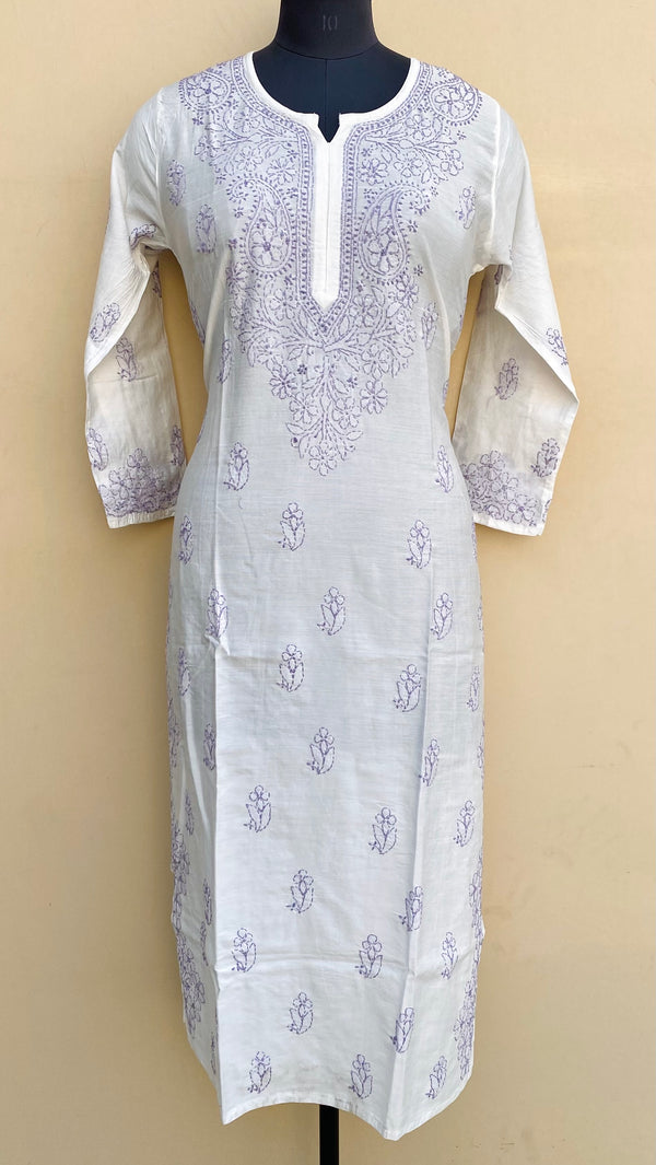 Lucknowi Chikankari Kurti White Muslin Cotton