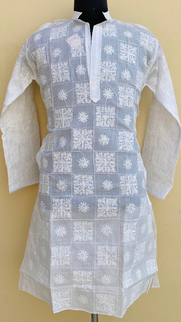 Lucknowi Chikankari Men’s Kurta White Cotton