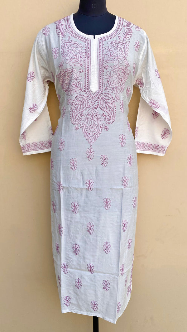 Lucknowi Chikankari Kurti White Muslin Cotton