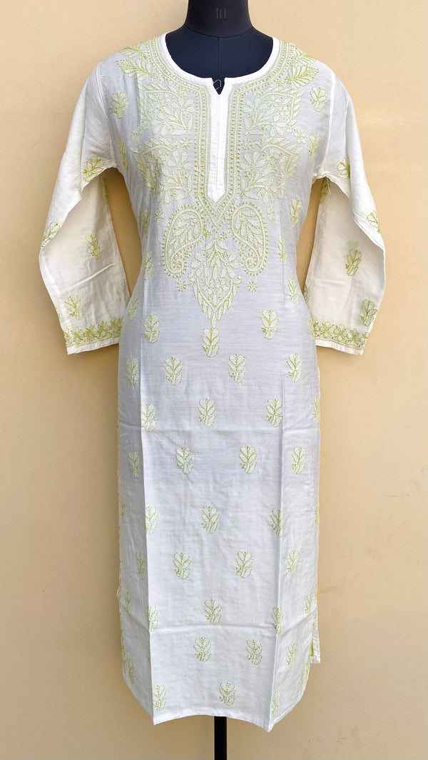 Lucknowi Chikankari Kurti White Muslin Cotton