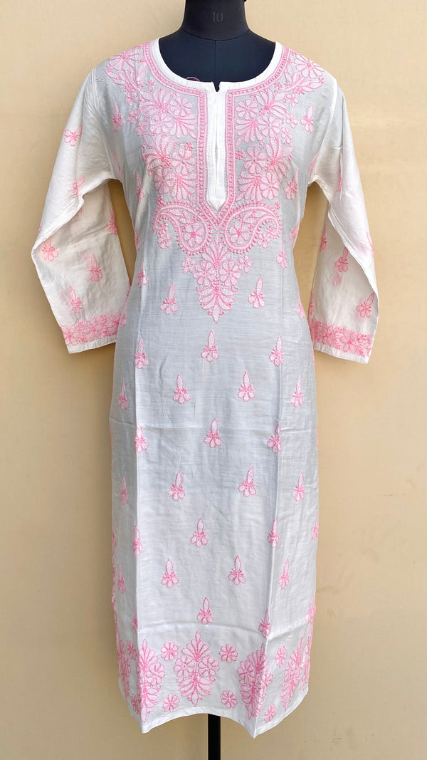 Lucknowi Chikankari Kurti White Muslin Cotton