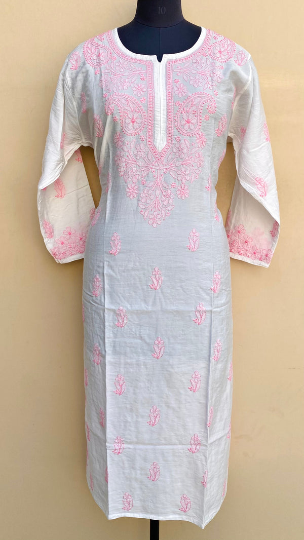 Lucknowi Chikankari Kurti White Muslin Cotton