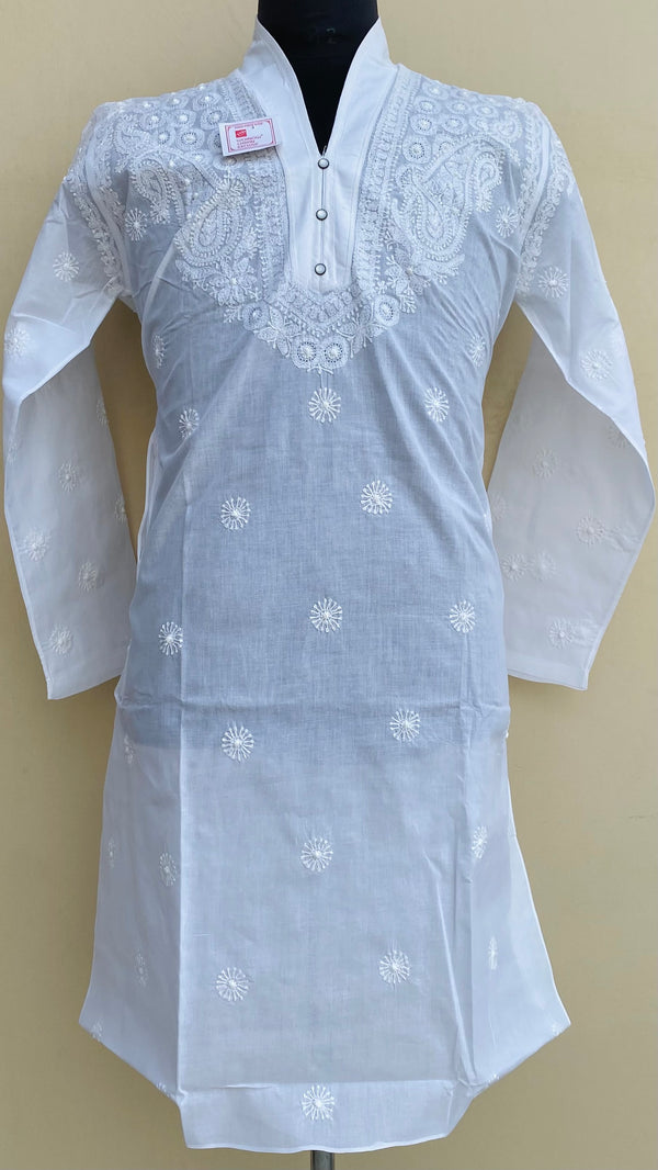 Lucknowi Chikankari Men’s Kurta White Cotton