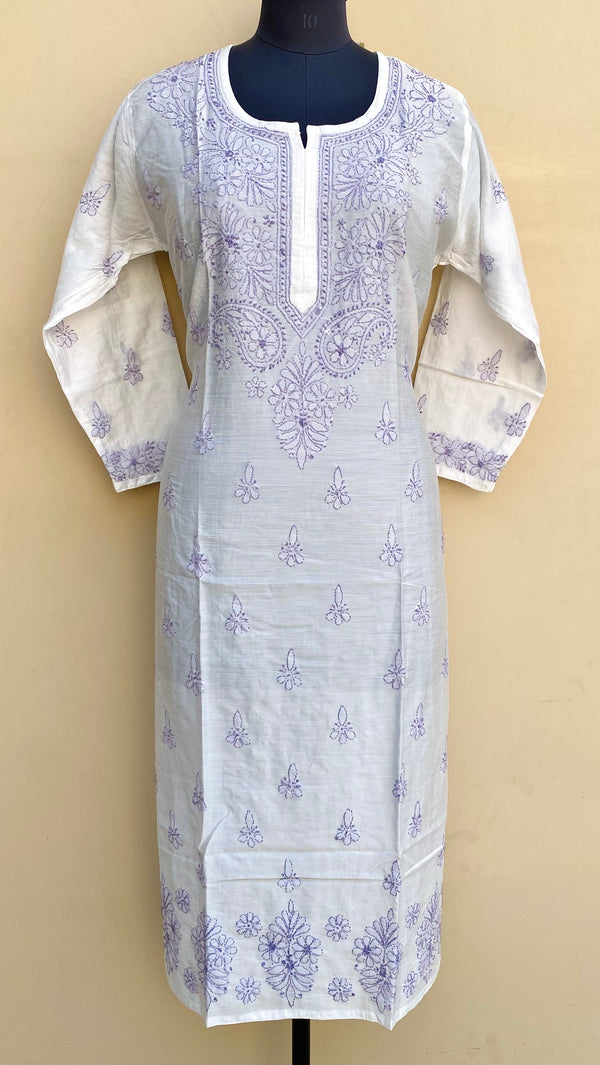 Lucknowi Chikankari Kurti White Muslin Cotton