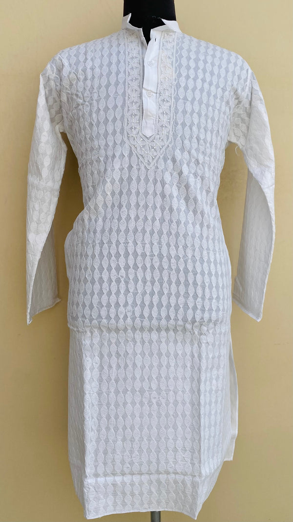 Lucknowi Chikankari Men’s Kurta White Cotton