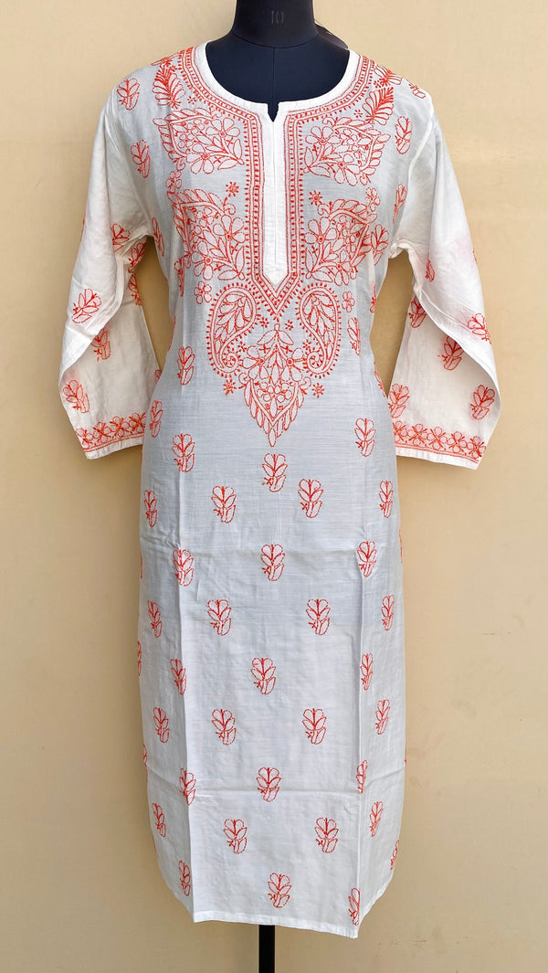 Lucknowi Chikankari Kurti White Muslin Cotton