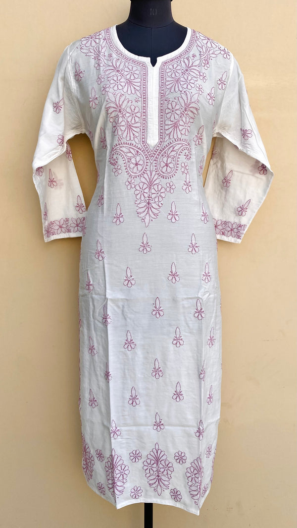 Lucknowi Chikankari Kurti White Muslin Cotton