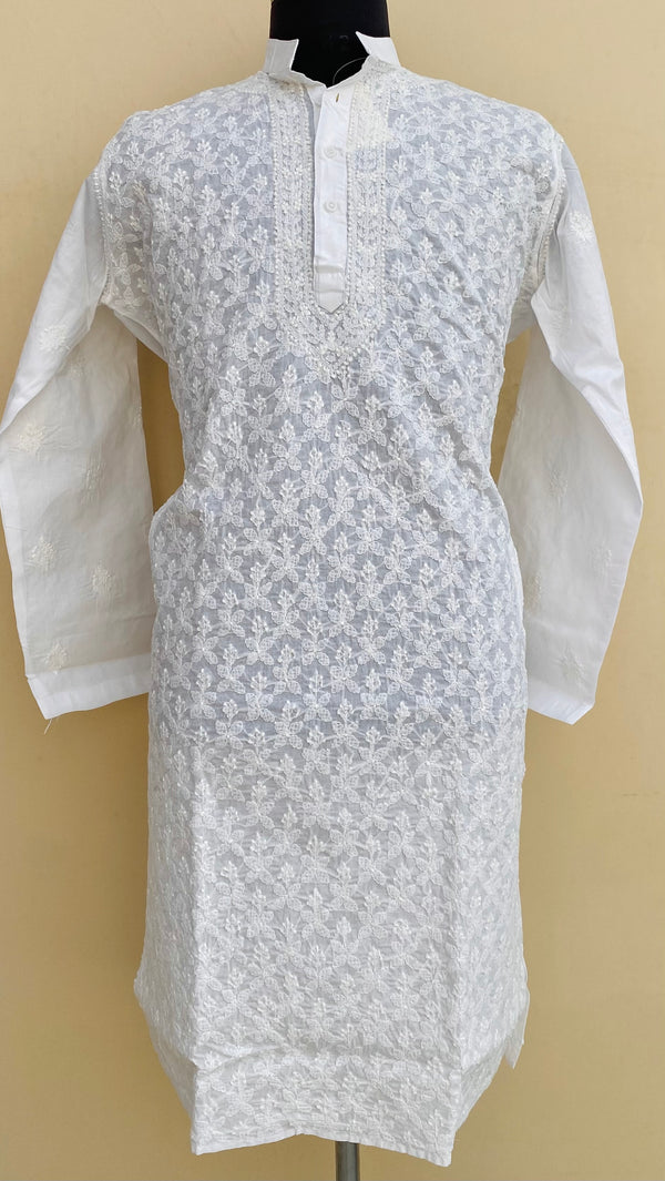 Lucknowi Chikankari Men’s Kurta White Cotton