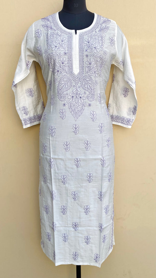 Lucknowi Chikankari Kurti White Muslin Cotton