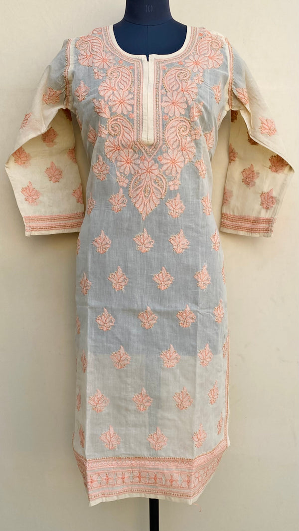 Lucknowi Chikankari Kurti Cream Cotton