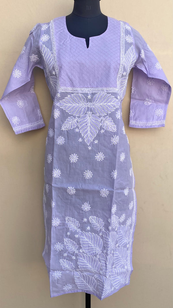 Lucknowi Chikankari Kurti Purple Cotton