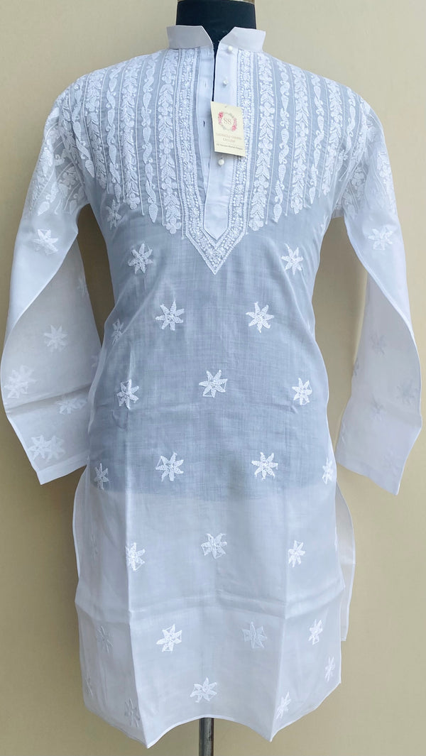 Lucknowi Chikankari Men’s Kurta White Cotton