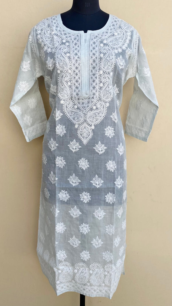 Lucknowi Chikankari Kurti Off White Cotton