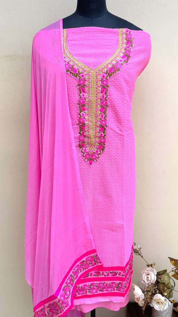 Designer Embroidered Suit Length 3 Piece Cotton