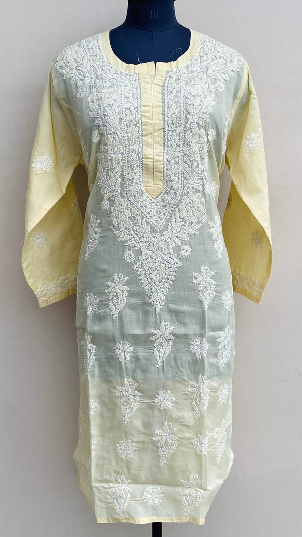 Lucknowi Chikankari Kurti Beige Cotton