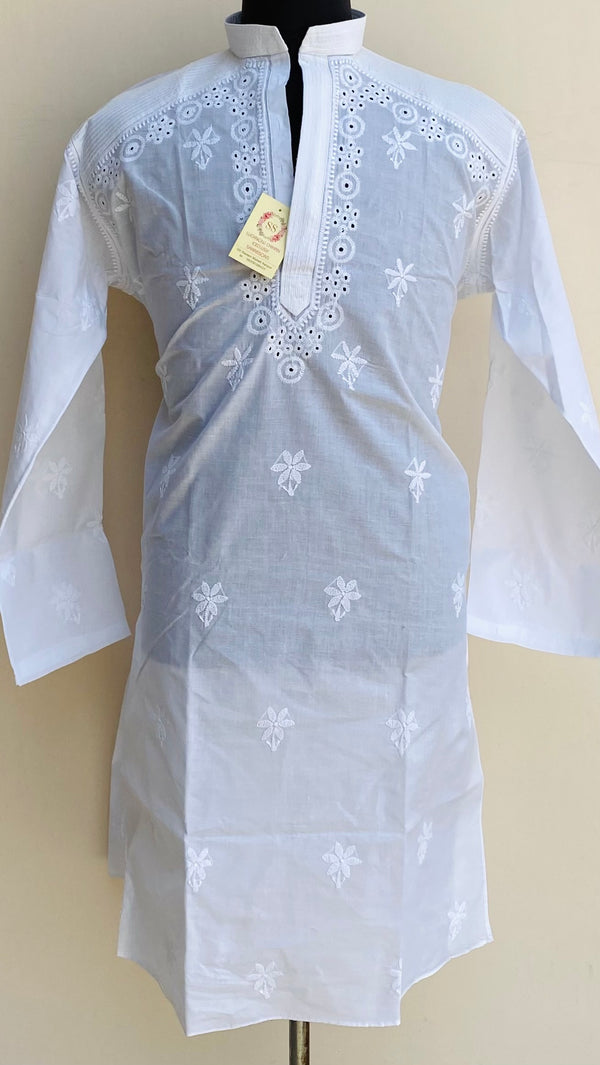 Lucknowi Chikankari Men’s Kurta White Cotton