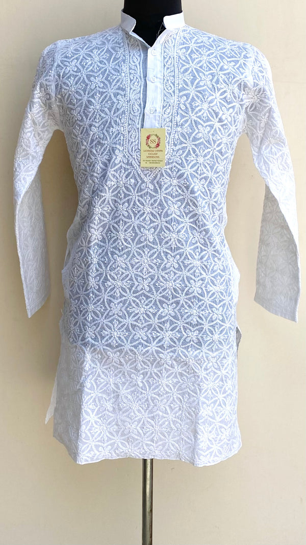 Lucknowi Chikankari Men’s Kurta White Cotton