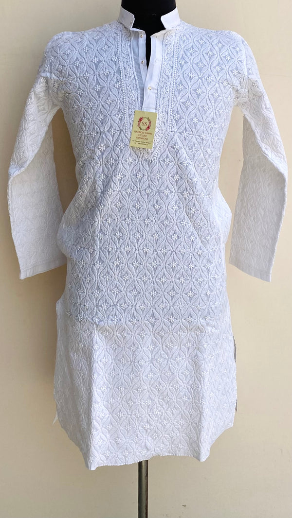 Lucknowi Chikankari Men’s Kurta White Cotton