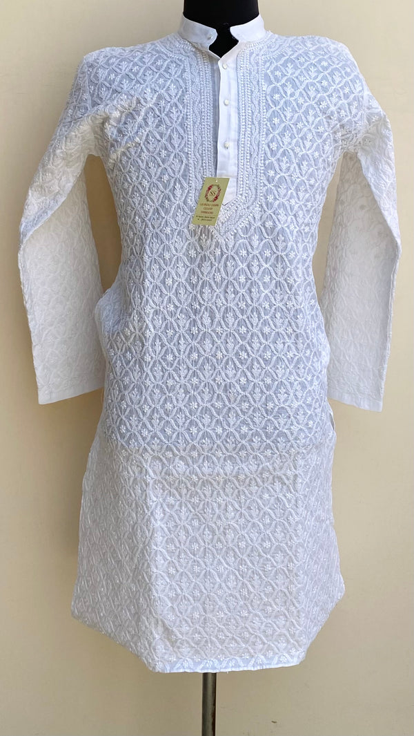 Lucknowi Chikankari Men’s Kurta White Cotton