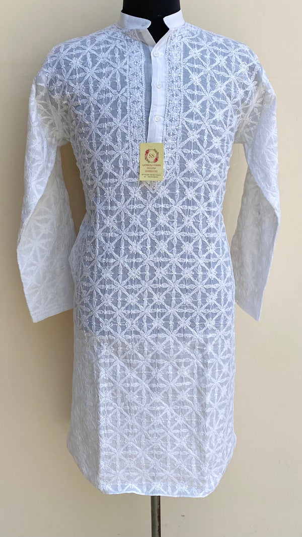 Lucknowi Chikankari Men’s Kurta White Cotton