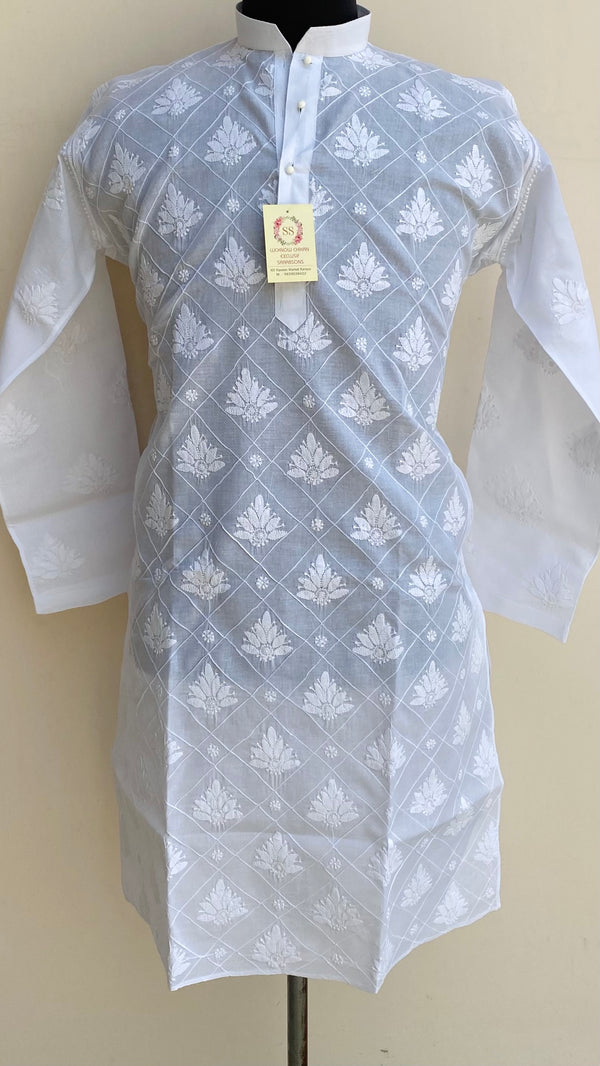 Lucknowi Chikankari Men’s Kurta White Cotton