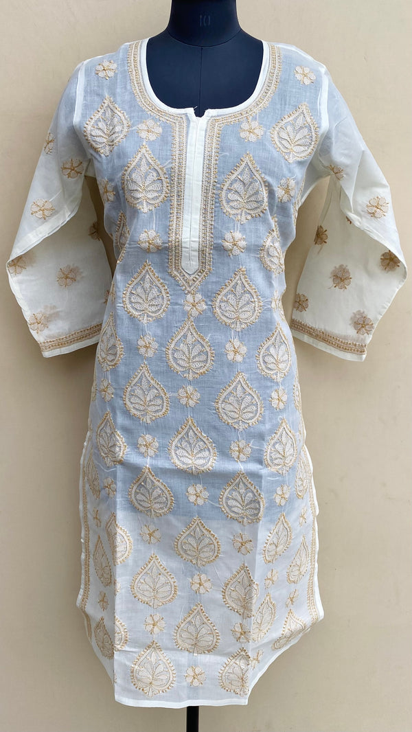 Lucknowi Chikankari Kurti Cream Cotton