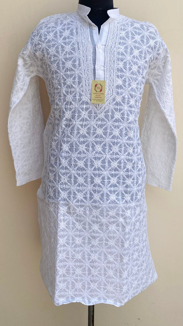 Lucknowi Chikankari Men’s Kurta White Cotton