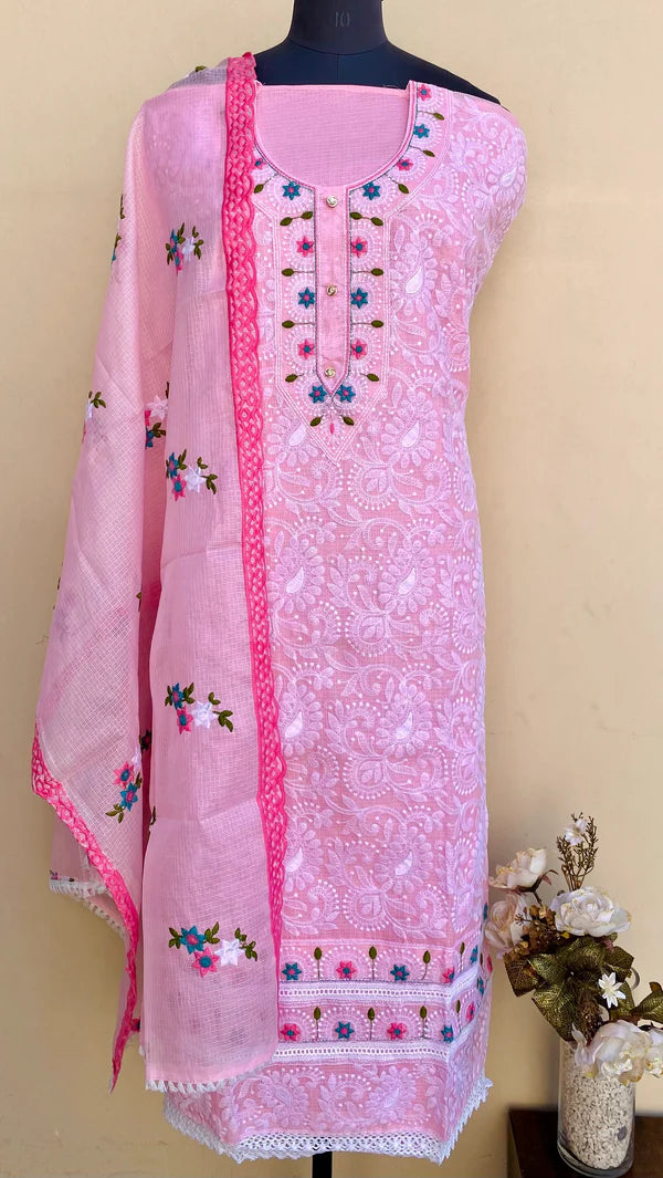 Designer Embroidered Suit Length 3 Piece Kota