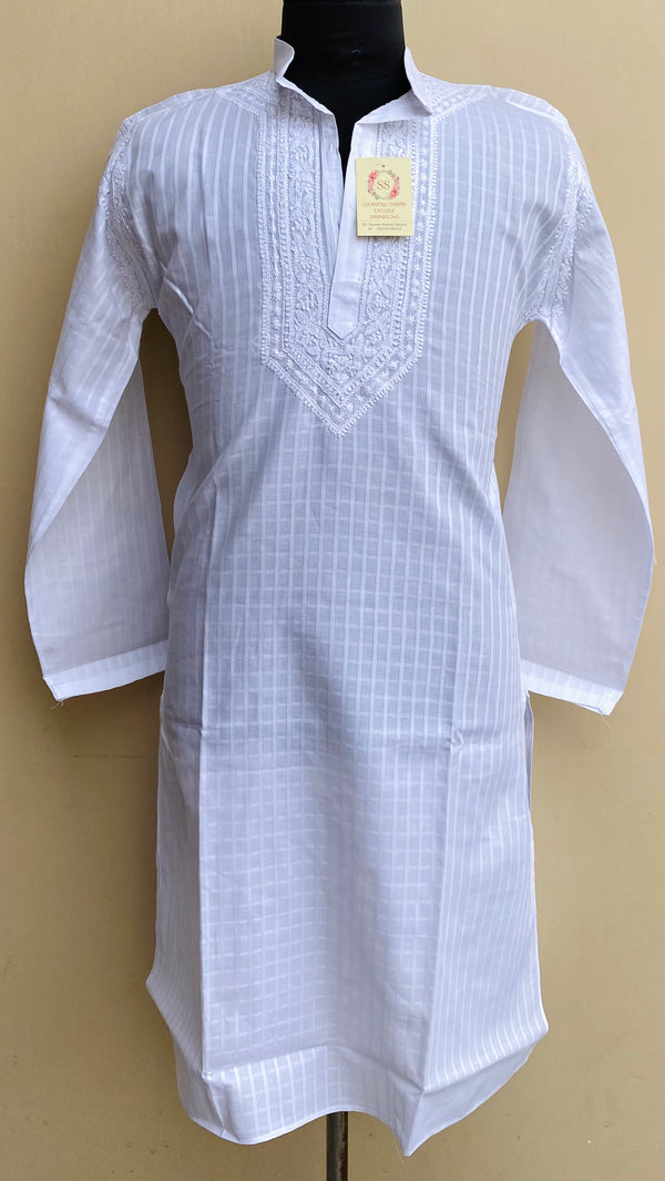 Lucknowi Chikankari Men’s Kurta White Cotton